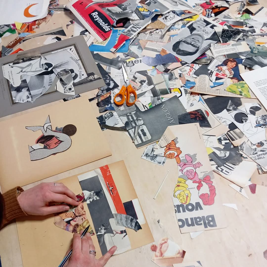 Atelier collage avec Bill Noir - Les Modernes - librairie Grenoble